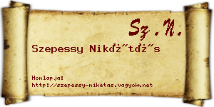 Szepessy Nikétás névjegykártya